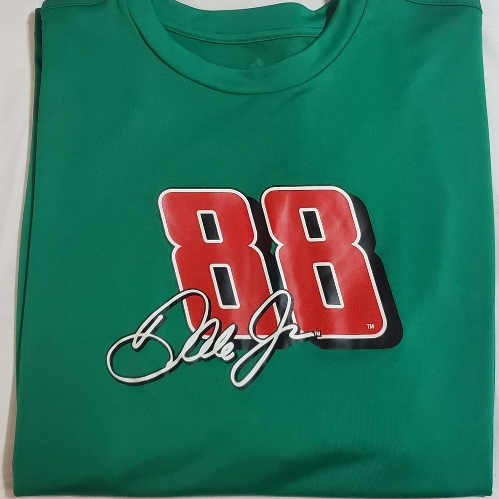 Adidas Green Tee with 88 Dale Jr Logo And Adidas Logo On Sleeve. Sz 2XL